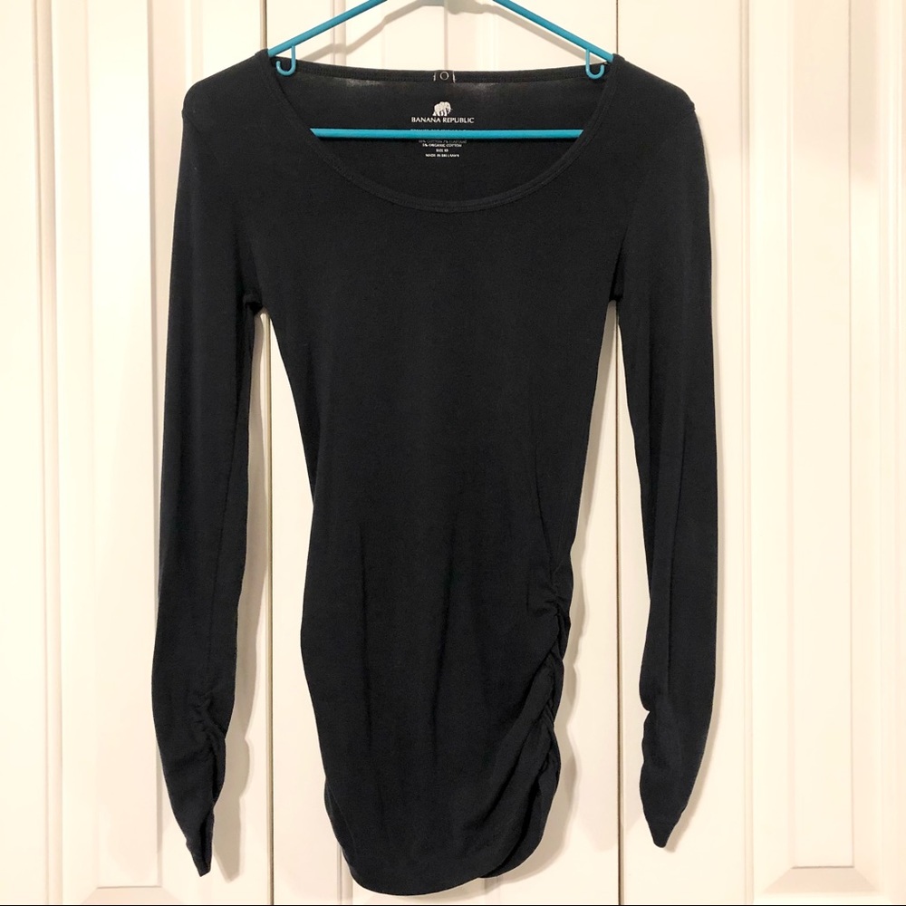 Banana Republic Navy Top w. Ruched Sides